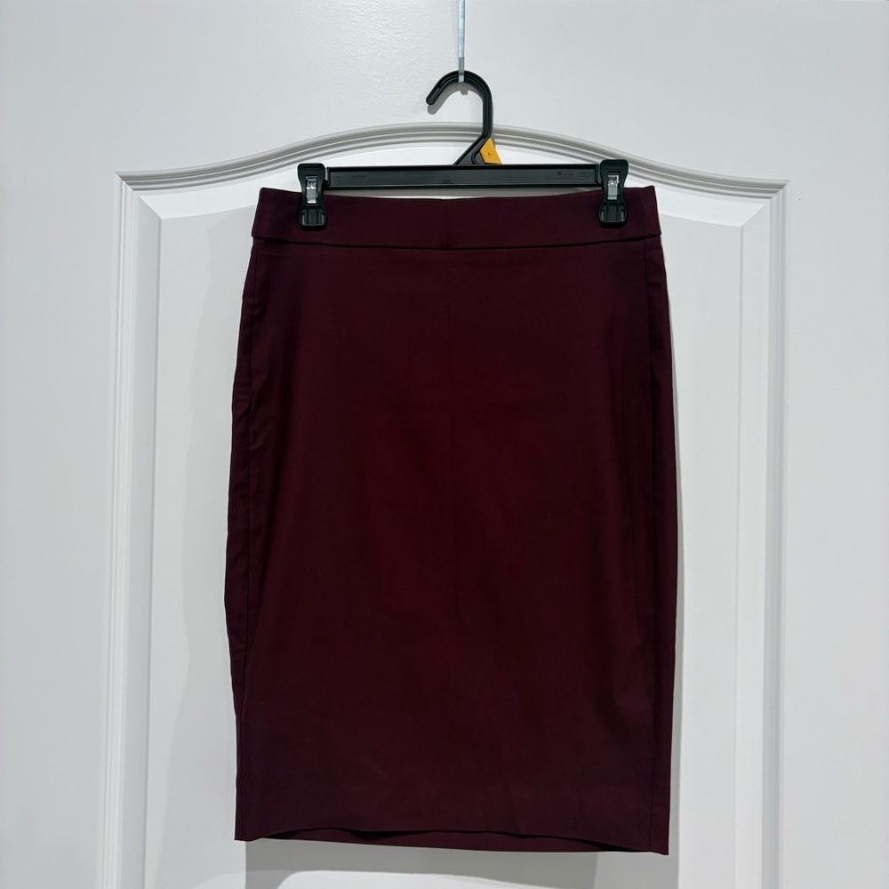 Elle Deep Burgundy Pencil Skirt
